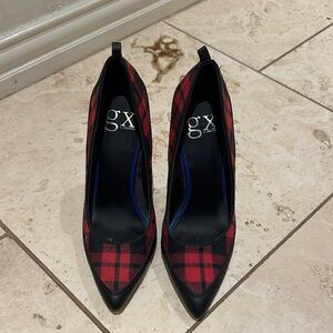 GX by Gwen Stefani Red and Black Plaid Heels